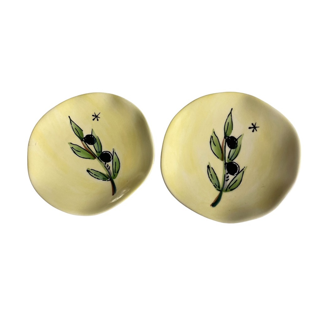 Julia Junkin | Yellow Olive Branch Appetizer Plates